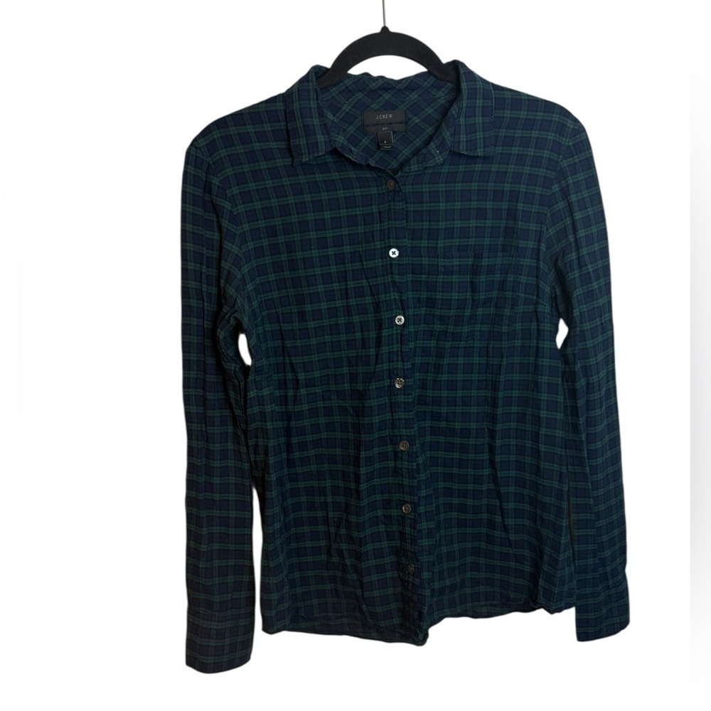 J.Crew Navy Blue Plaid Boy Shirt